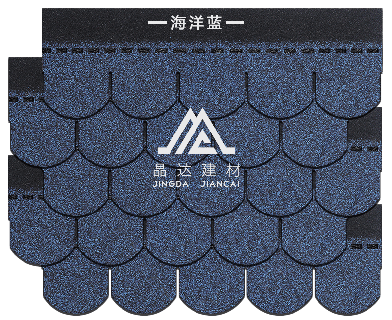 魚鱗海洋藍瀝青瓦 魚鱗海洋藍瀝青瓦