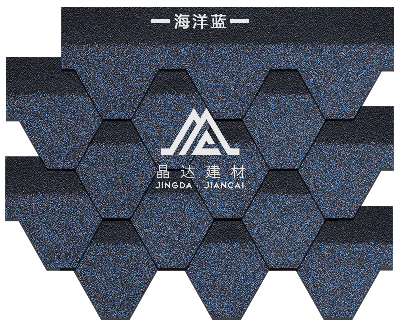 馬賽克海洋藍(lán)瀝青瓦組合效果